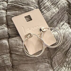 Silver Hoop Earrings by I am